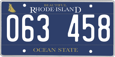 RI license plate 063458