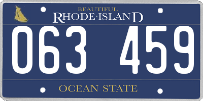 RI license plate 063459