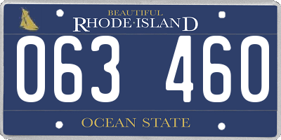 RI license plate 063460
