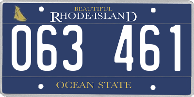 RI license plate 063461