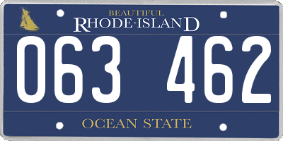 RI license plate 063462