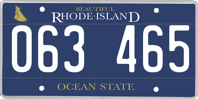 RI license plate 063465