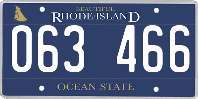 RI license plate 063466
