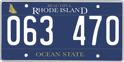 RI license plate 063470