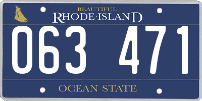 RI license plate 063471