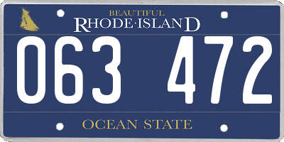 RI license plate 063472