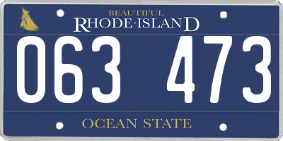 RI license plate 063473