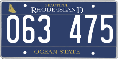RI license plate 063475