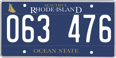 RI license plate 063476
