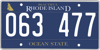 RI license plate 063477