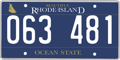 RI license plate 063481