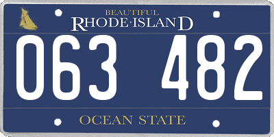 RI license plate 063482