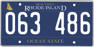 RI license plate 063486