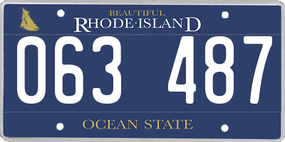 RI license plate 063487