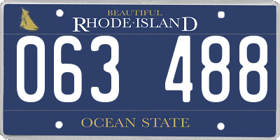 RI license plate 063488
