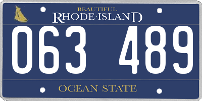 RI license plate 063489