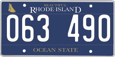 RI license plate 063490