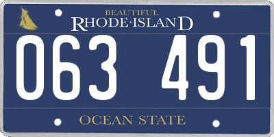 RI license plate 063491
