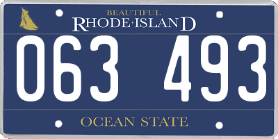 RI license plate 063493