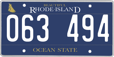 RI license plate 063494
