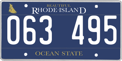 RI license plate 063495