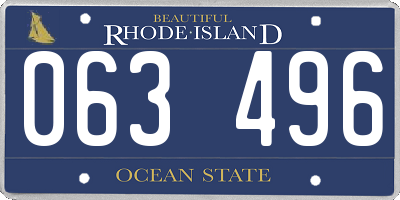 RI license plate 063496