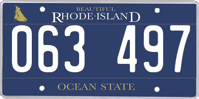 RI license plate 063497