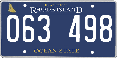RI license plate 063498