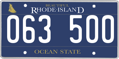 RI license plate 063500