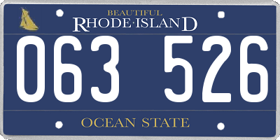 RI license plate 063526