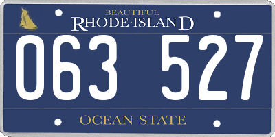 RI license plate 063527