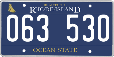 RI license plate 063530