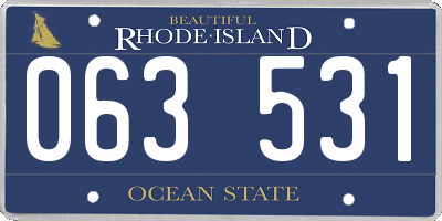 RI license plate 063531