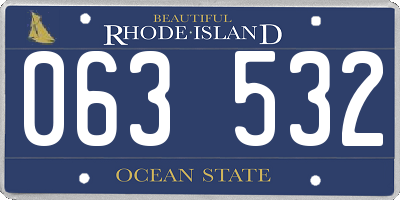 RI license plate 063532