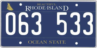 RI license plate 063533