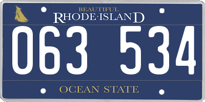 RI license plate 063534