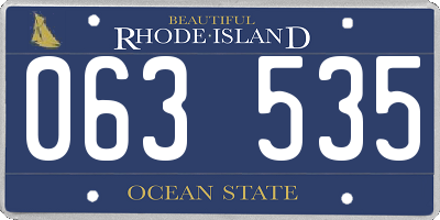 RI license plate 063535