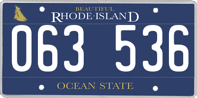 RI license plate 063536