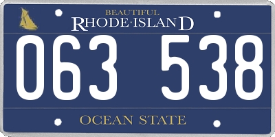 RI license plate 063538