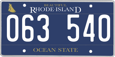 RI license plate 063540