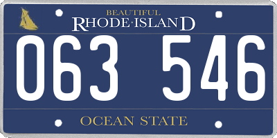 RI license plate 063546