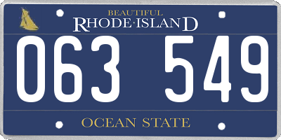 RI license plate 063549