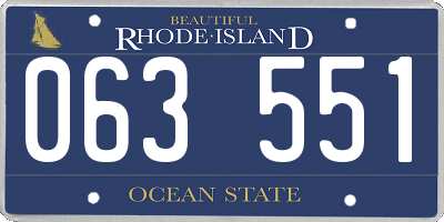RI license plate 063551