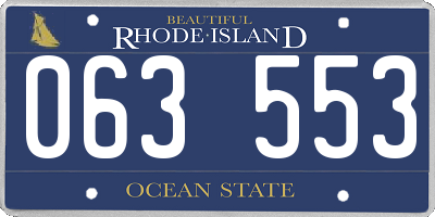 RI license plate 063553