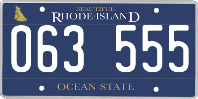 RI license plate 063555