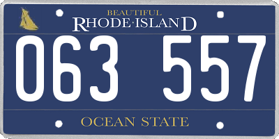 RI license plate 063557