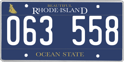 RI license plate 063558