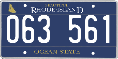 RI license plate 063561
