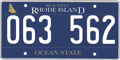 RI license plate 063562