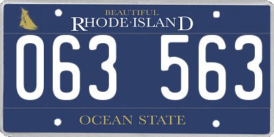 RI license plate 063563